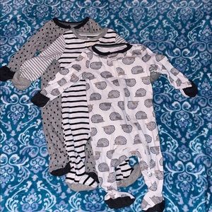 0-3 month 3 piece unisex pj set